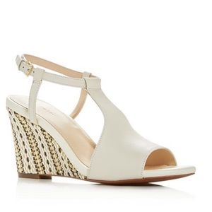 Cole Haan Maddie Open Toe Leather Wedge Size 9.5